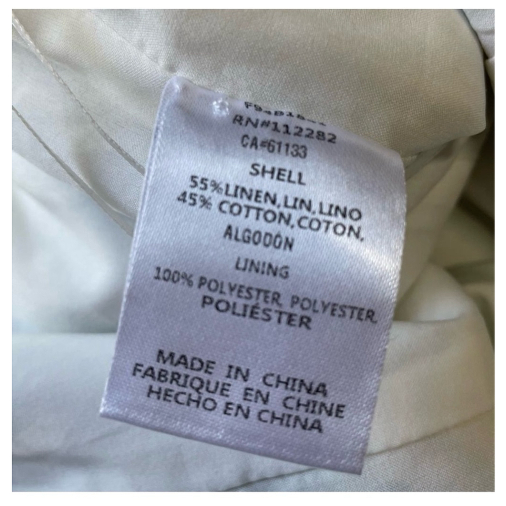Adelyn Rae Behati Linen Crop Jumpsuit Size M White Blue - Picture 6 of 6